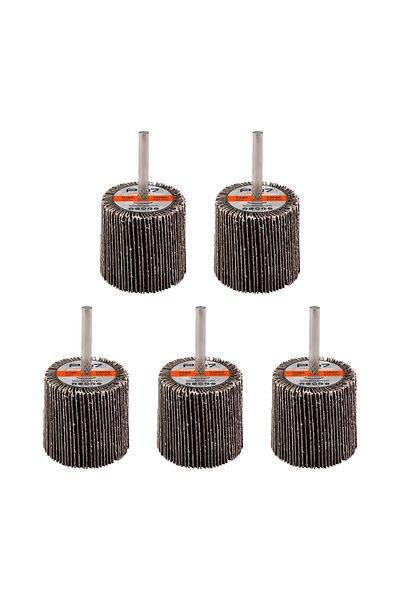 Lawazim Pro7 Sanding Flap Wheel 5pcs - 50x50mm 180 Grit, 6mm Shank for Drill, Metal & Wood Polishing