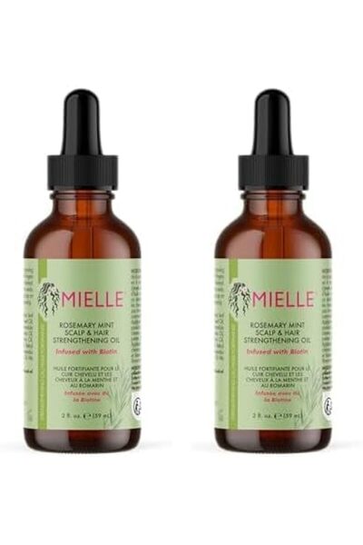 mielle organics Rosemary Mint Scalp & Hair Strengthening Oil for All Hair Types, 59ml (Pack of 2)