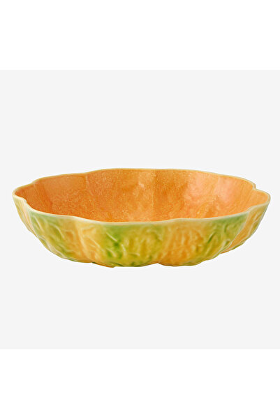 Bordallo Pinheiro Pumpkin Orange Ceramic Serving Bowl 33 cm