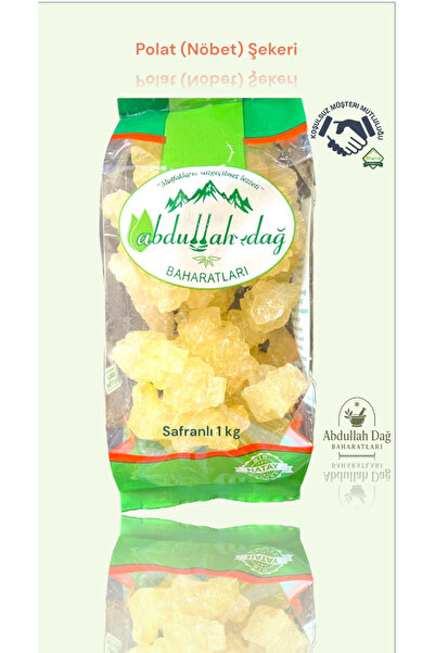 ABDULLAH DAĞ Hatay Yöresinden Safranlı Polat Şekeri Nöbet Şekeri Nebati Kaya Şekeri 1 kg / 1000 gr