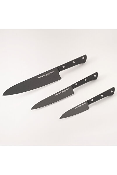 Samura pros set 3pcs stainless steel kitchen knives in black