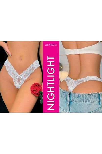 Freshness Chiloți de lux din dantelă cu fundă Larimar Nightlight 9122
