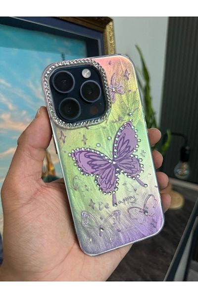 m.tk moveteck حافظة iPhone 16 Pro بإطار كاميرا وخلفية مرصعة بالحجارة وغطاء ثلاثي الأبعاد بنمط ثلاثي الأبعاد وعاكس للضوء
