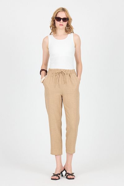 Rays Mink Cotton Elastic Waist Straight Leg Straight Leg Trousers 4800