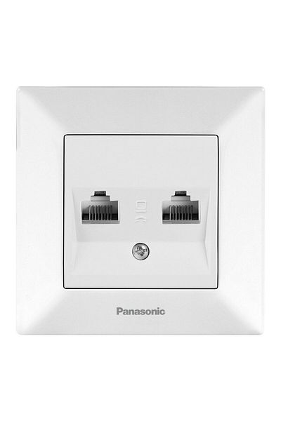 PANASONIC Priză de rețea dublă RJ45 CAT5e Arkedia Albă
