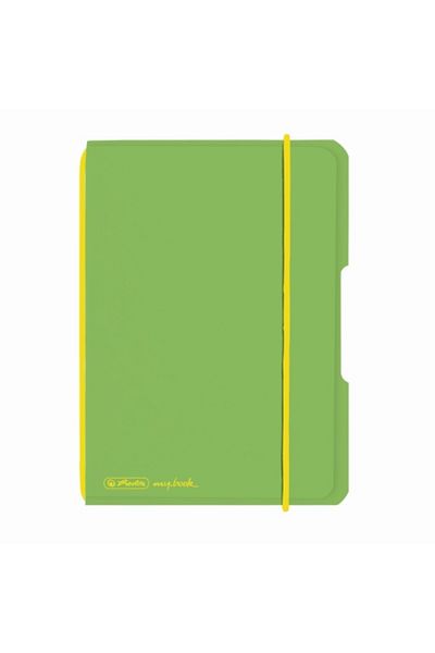 Herlitz Caiet My.book Flex A6, Verde Deschis și Galben, Material PP, 40 de Coli, Format Liniat, Transparent
