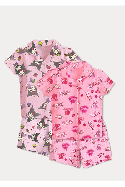 DFN Kids 4,5,6,7,8,9,10 Years Old Girl's Summer 2 Piece Pajama Set