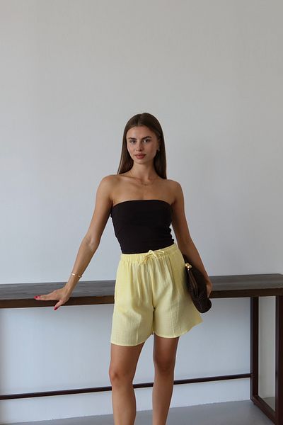 Patreon Women's Shorts with Muslin Pockets Yellow (100% Cotton)