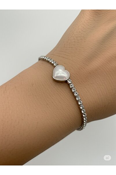 FAMEMUS ACCESSORY سوار من حجر الزركون على شكل قلب من الأوبال