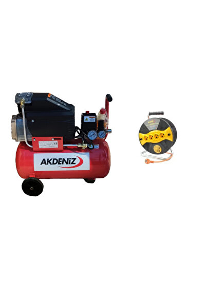 Akdeniz 24 Lt. Yağlı Hava Kompresörü+LUXOR 3x1,5 20 mt Seyyar