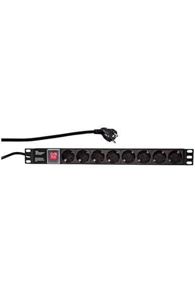 LogiLink PDU 1U for 19" rack, 8 Schuko outlets