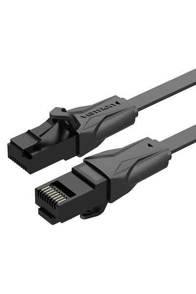 Vention Flat Cable Cat6 UTP Ethernet RJ45, 15m, Black