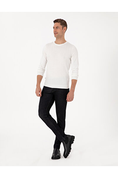 Pierre Cardin Ecru Slim Fit Crew Neck Knitwear Sweater 50315717-Vr019