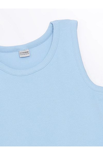 LC Waikiki Lcw Kids Blue Crew Neck Girls' Dress