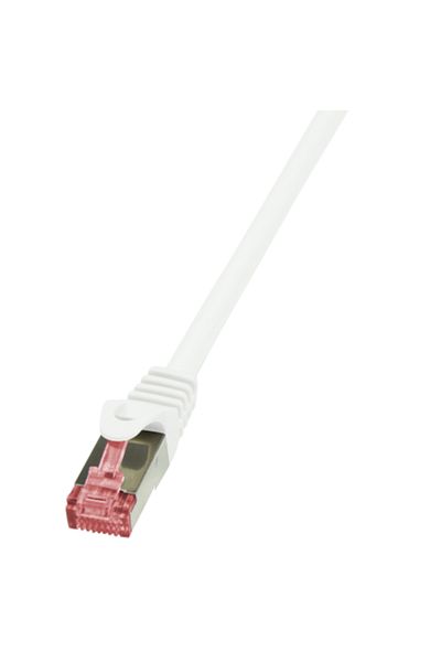 LogiLink Cablu S/FTP Cat6, LSZH, cupru, 1.5 m, alb, AWG27, dublu ecranat