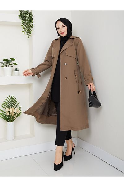 RACE FASHİON Lined Linen Trench Coat Rc3089120