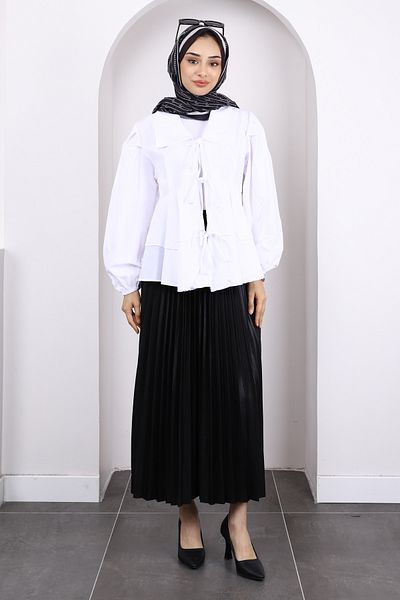 İmajButik Кимоно с екрю завързване отпред