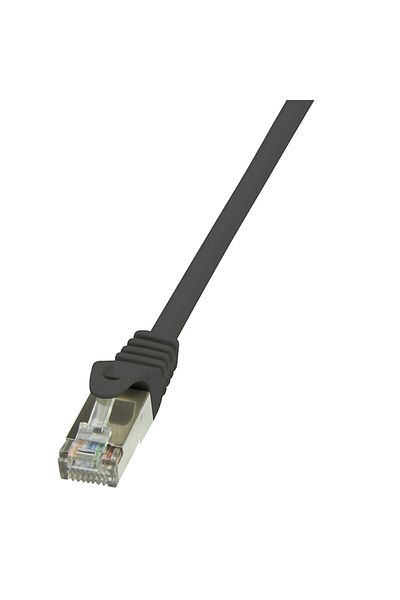 LogiLink Cablu FTP Cat5e, cupru-aluminiu, 0.25 m, negru, AWG26, ecranat