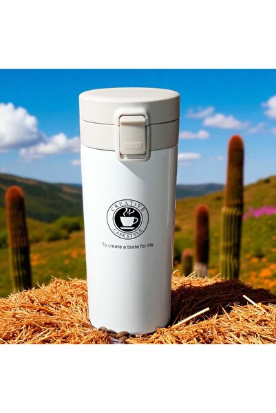 Kuzey Tacı Double Layer Thermos White Stylish Vip