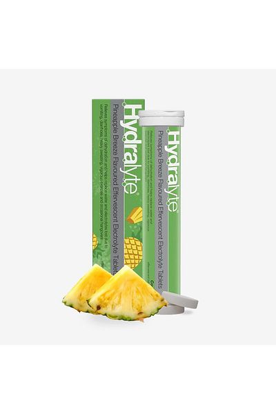 HYDRALYTE Effervescent Pineapple Breeze Flavoured Electrolyte 20 Tablets