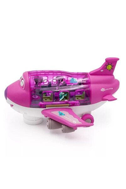 OEM Jucărie interactivă, Avion de pasageri cu lumini și sunete, roz, 26 cm
