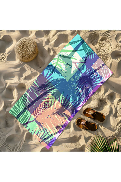 Piloji Palm Pattern Printed Beach Towel - 75X150 cm Soft Textured, Quick Dry ...