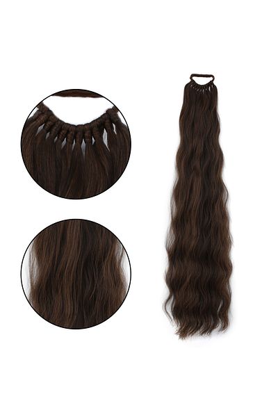 Wovna Rubber Buckle Ponytail Water Wave / Coffee Caramel