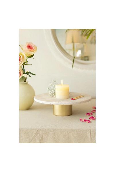 Akayev Travertine 25 cm Metal Leg Presentation Stand
