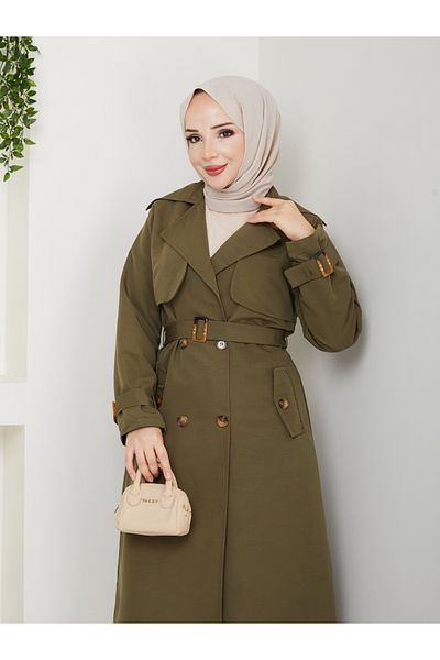 RACE FASHİON Lined Linen Trench Coat Rc3089120
