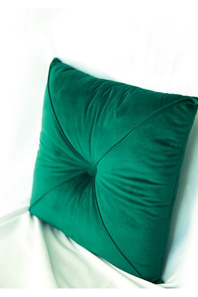 OEM Emerald Green Velvet Decorative Pillow, Square, 40x40 Cm