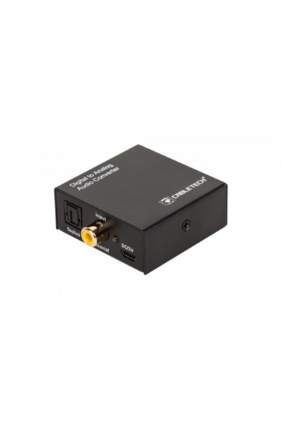 Cabletech Conector RCA, Cabletech, Convertor digital-analogic, MicroUSB, Negru