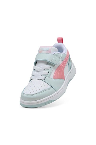 Puma Rebound V6 Lo Space Belle Ac+Ps Kids Sports Shoes White Green