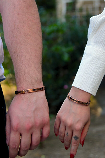 signoraerica Ortası Halat Desen Bakır Bileklik