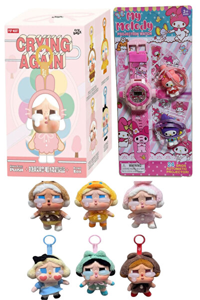 FO Crying Again Cry Baby Çanta Charmı Sürprıze Aksesuar+My Melody Projeksıyonlu Saat 2'li Fırsat Seti