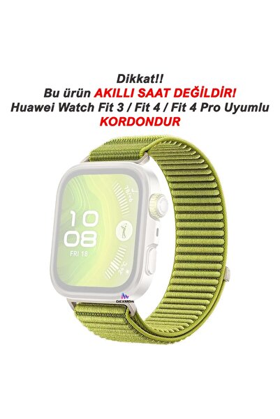 Dexmon Huawei Watch Fit 4 / Fit 4 Pro / Fit 3 Uyumlu Ince Hasır Örgü Cırtlı Kumaş Kordon Kayış