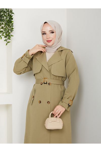 RACE FASHİON Lined Linen Trench Coat Rc3089120