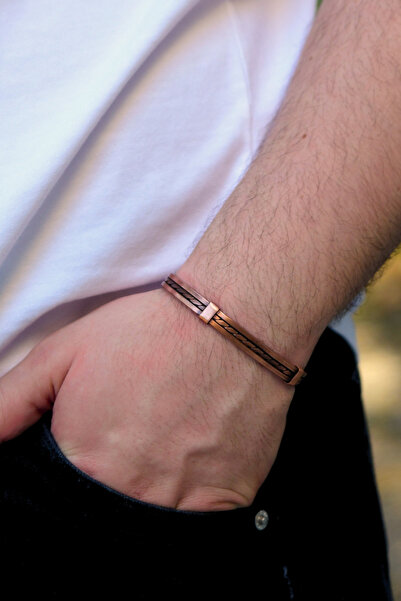 signoraerica Ortası Halat Desen Bakır Bileklik