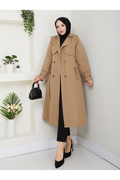 RACE FASHİON Lined Linen Trench Coat Rc3089120