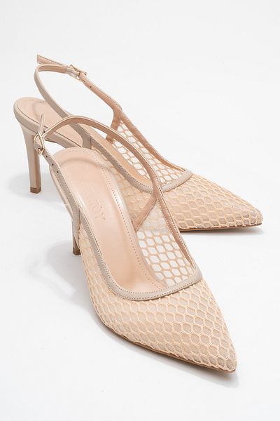 Ataköy Ayakkabı Women's Thin Heel Tulle Shoes