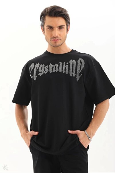 HAZEGO Unisex Oversize Stone T-Shirt - Μαύρο