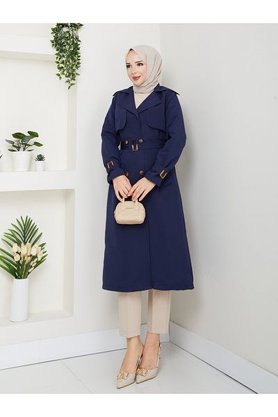 RACE FASHİON Lined Linen Trench Coat Rc3089120