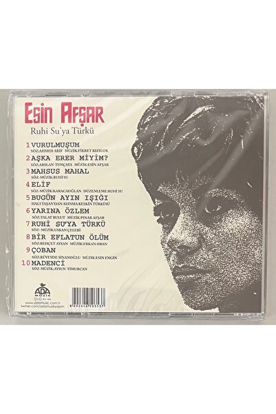 Ada Müzik Esin Afşar Ruhi Su Türkü Cd (Zero Period Printing Cd in Gelatin)