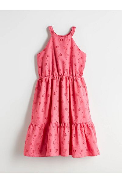 LC Waikiki Lcw Kids Pink Halter Neckline Fisto Detail Girl Dress