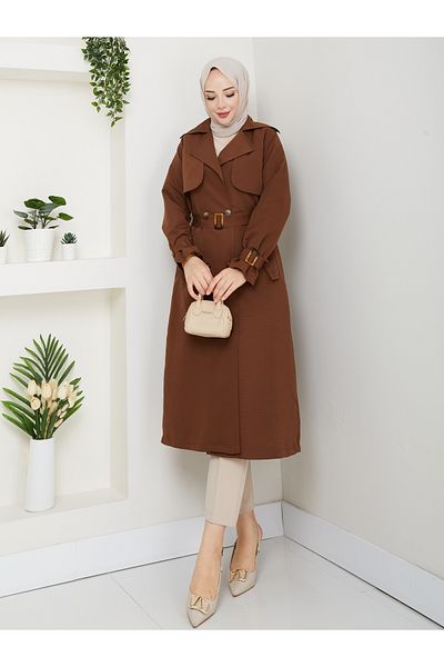 RACE FASHİON Lined Linen Trench Coat Rc3089120