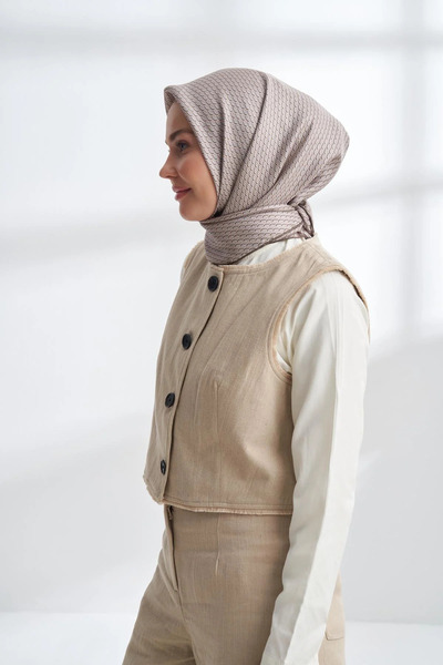 ARMANDA Noire Pattern Twill Silk Scarf - 4303-35