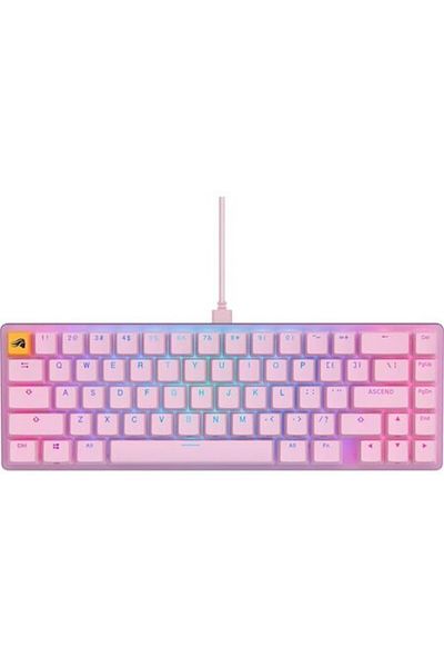 Glorious Tastatură mecanică de gaming GMMK 2 RGB compactă, USB-C, comutator liniar Fox, aspect american, roz