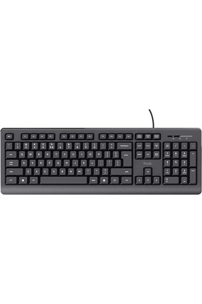 Trust Tastatură cu fir de bază, cablu de 1,8 m, USB-A, neagră