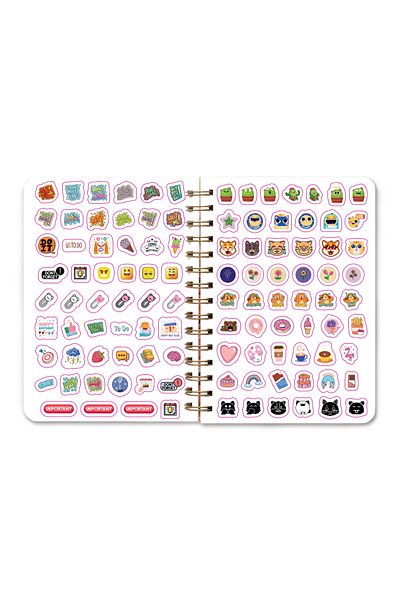 Crow Notebook 2025-2026 A5 Bow Academic Agenda 15X21 cm - 107 Pcs. Sticker Gift - Elastic - 12 Months