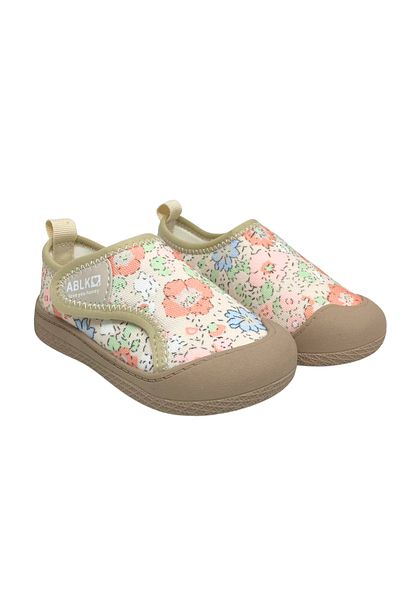 Kidohug Indoor slippers for kindergarten, Flexible sole, Velcro closure, Floral pattern