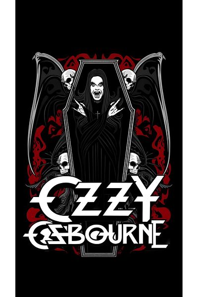 fame-stoned Ozzy Osbourne Printed Unisex 100% Cotton Black T-Shirt